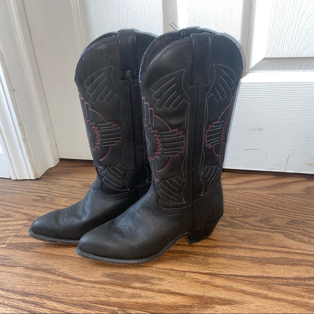 Durango Aztec print Goodyear welt black boots